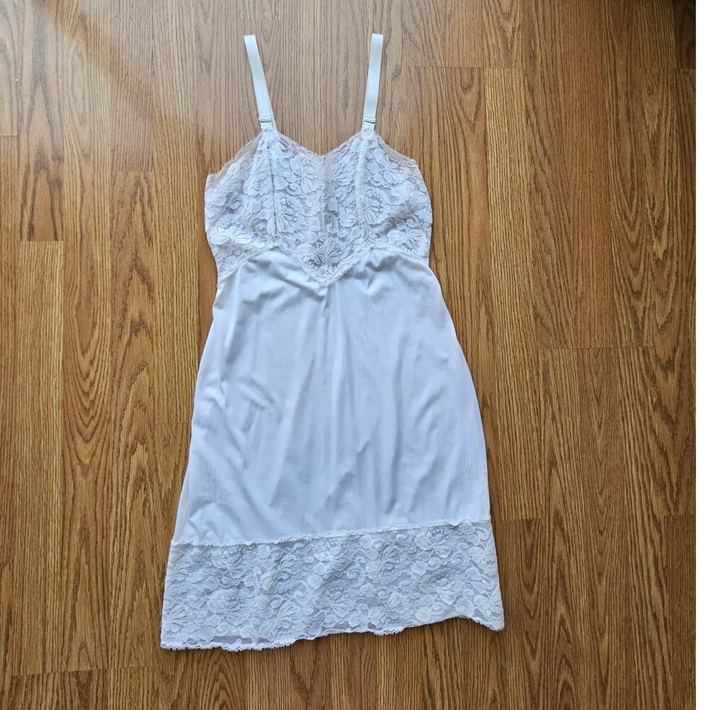 1950s Cream Lace Slip Dress, Bridal, Coquette – Size Extra Small